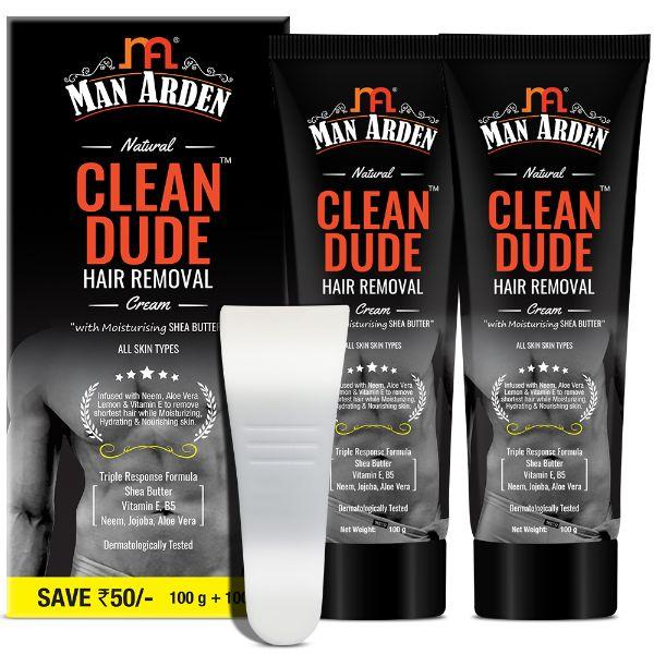 Netmeds | Man Arden Clean Dude Hair Removal Cream - Shea Butter (Pack of 2 x 100 gm) 1's