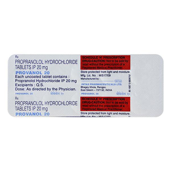 Provanol 20mg Tablet 10'S - Hypertension-Bet