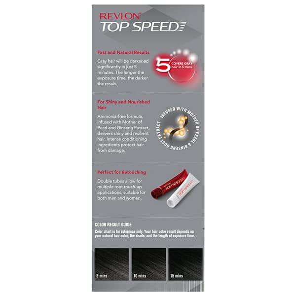 Revlon Top Speed Hair Color Woman - 70 Natural Black (20gm+20gm+15ml) 3's - Crème