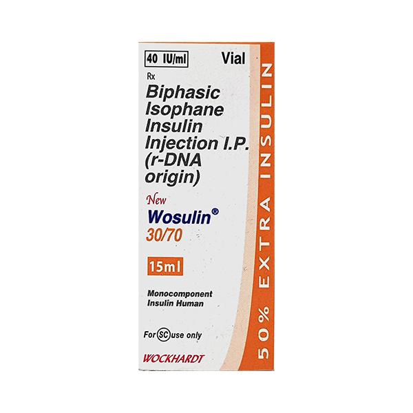 WOSULIN NEW 30/70 40IU Injection 15ml - Diabetes-Ins
