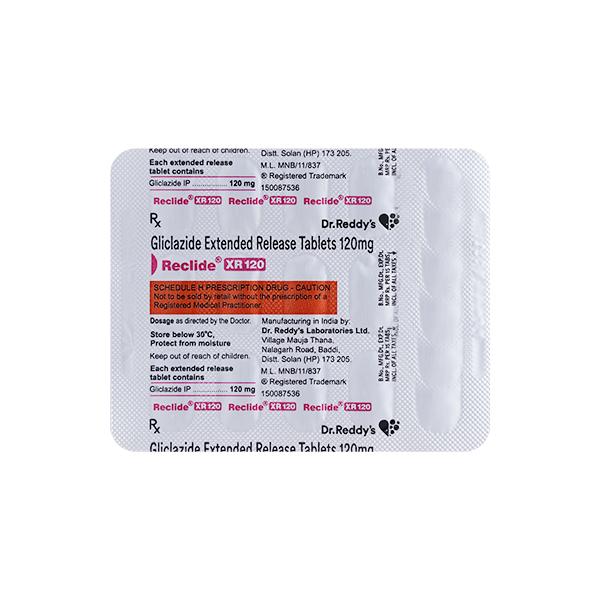 RECLIDE XR 120 Tablet 15's - Diabetes-Ant