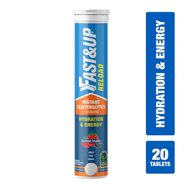 Netmeds | Fast&Up Reload Hydration and Energy Effervescent Tablet - Forest Fruits Flavour 20's