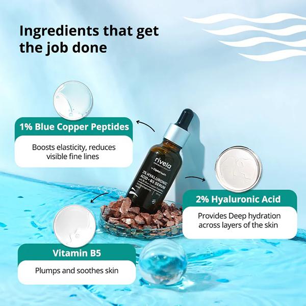 RIVELA 2% HYALURONIC ACID +B5 Serum 30ml - Dry Skin-Emo