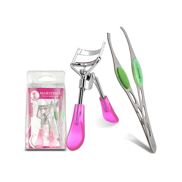 Netmeds | Majestique Eyelash Curler with Slant Tip Tweezer Suitable for All Eye Shapes - Multicolor 2's