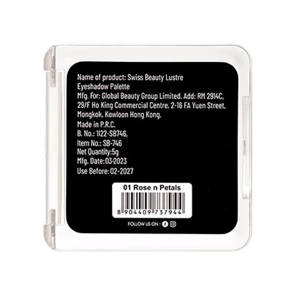Swiss Beauty Lustre Eyeshadow Palette, Shade- Rose N Petals 5 gm - Eye Shadow Palettes