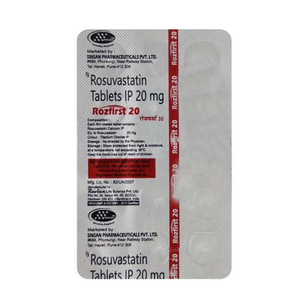 ROZFIRST 20 Tablet 15's - High Cholesterol-Dys