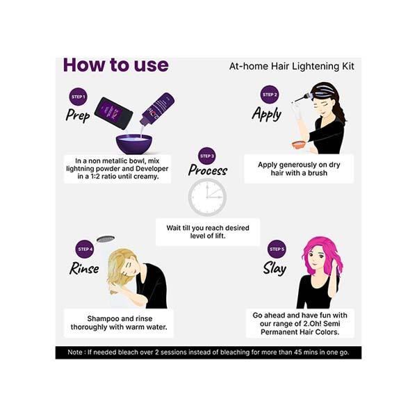 2.Oh! Semi Permanent Hair Color + Lightning Kit - Fuchsia Combo 1's - Hair Creams