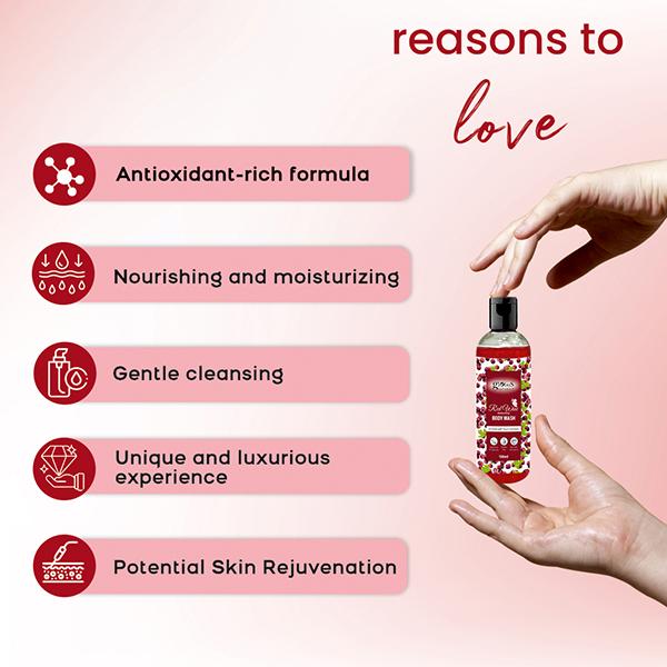 Globus Naturals Red Wine Refreshing Body Wash Enriched with Peach and Almond, Suitable for All Skin Type,100ml each 2's - Creams, Lotions & Oils