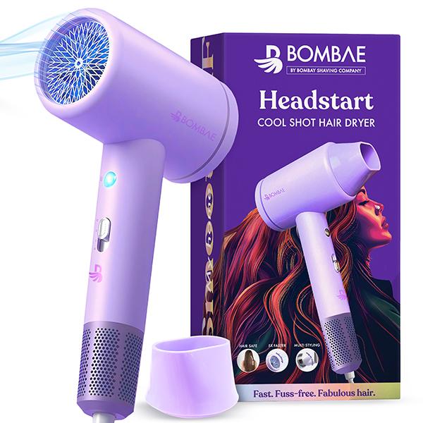 Netmeds | Bombae Headstart Ionic Hair Dryer 1600W 3 Heat Modes (Cool, Warm, Hot) 5X Faster Drying 400 g