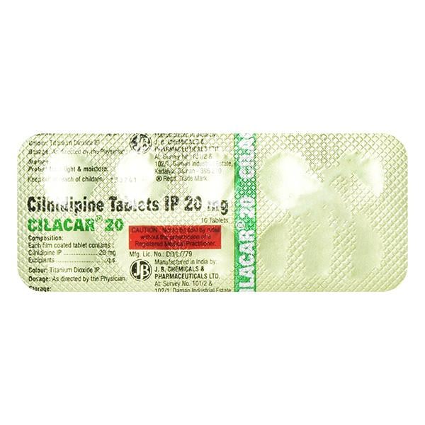 Cilacar 20mg Tablet 10'S - Hypertension-Cal