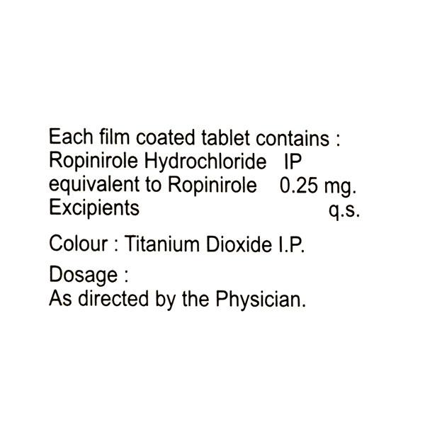 Roparil 0.25mg Tablet 10'S - Parkinsonism-Ana