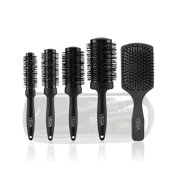 Vega Professional Carbon Dry Hair Brush Set Brushes (VPMHB-17) 5's