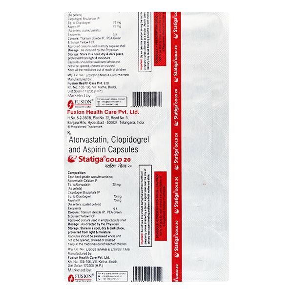 STATIGA GOLD 20 Capsule 10's - High Cholesterol-Dys