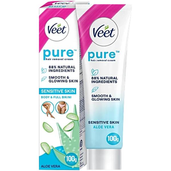 Netmeds | Veet Pure Sensitive Skin Body & Full Bikini Hair Removal Cream - Organic Aloe Vera 100 g