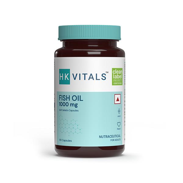 HK Vitals Fish Oil Capsule for Men and Women (1000Mg Omega 3 with 180Mg Epa and 120Mg Dha) 90 Omega 3 Fish Oil Capsules 1's