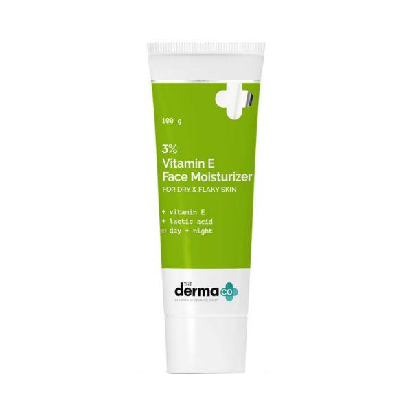 Netmeds | The Derma Co. 3 Percent Vitamin E Daily Face Moisturizer for Dry and Flaky Skin 100gm