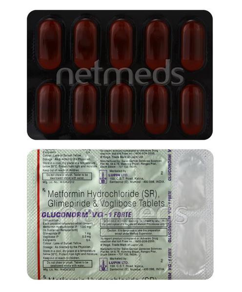 Gluconorm VG 1 Forte Tablet 10'S - Diabetes-Ant
