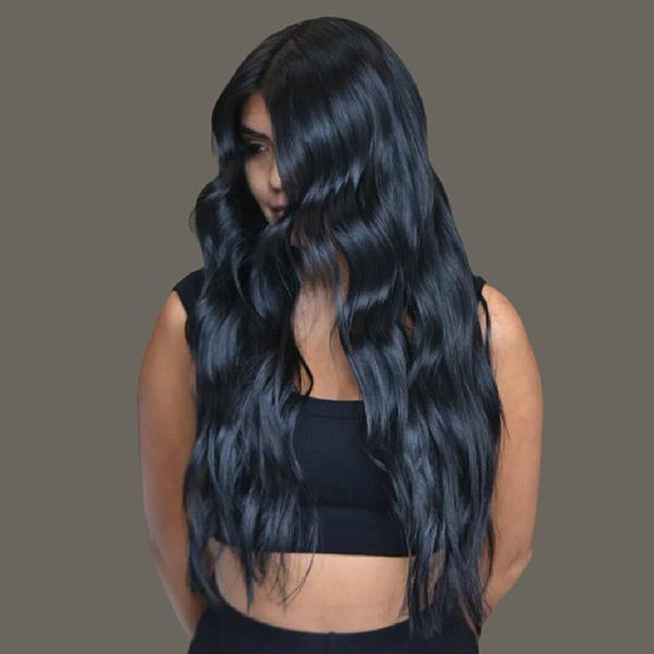 Bronson Professional Hair Extensions Out Curl 5 Clip-In 24 inch Jet Black No 1 1's - Hair Clips/Bands