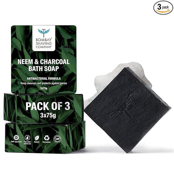 Netmeds | Bombay Shaving Company Charcoal and Neem Bath Soap 3,75gm Each 3's
