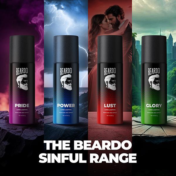 Beardo Power and Pride Body Spray Long Lasting Deo Combo Deodorant Deodorant Spray - For Men 150 Ml Each 2's - Men Deodorants/Roll-Ons