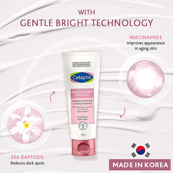 Cetaphil Bright Healthy Radiance Brightness Reveal Creamy Cleanser 100gm - Creams/Oils/Lotions