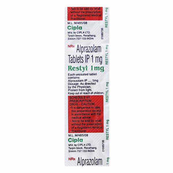 Restyl 1mg Tablet 10'S - Anxiety-Anx