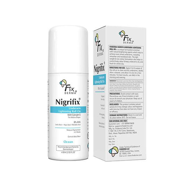 Fixderma Nigrifix Underarm Ocean Roll on - Brightens Skin & Exfoliates Underarm 60 ml - Deodorants/Roll-Ons