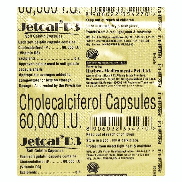 JETCAL D3 Capsule 4's - Supplements-Vam