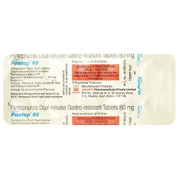 PANTOP 80 Tablet 10's - Ulcer/Reflux/Flatulence-Aaa