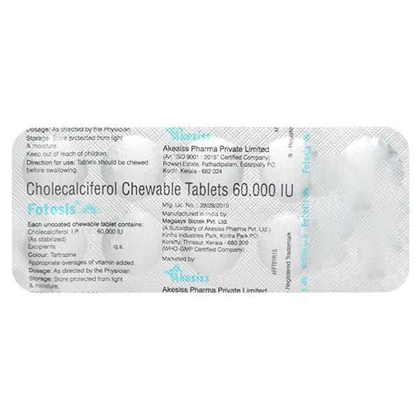 FOTOSIS 60K Chewable Tablet 10's - Supplements-Vit