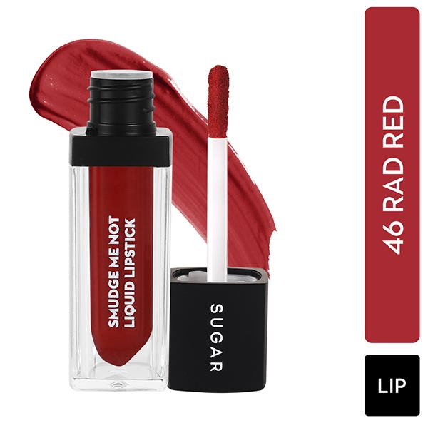 Netmeds | SUGAR Cosmetics Smudge Me Not Liquid Lipstick - 46 Rad Red (Orange Toned Red) 4.5 ml