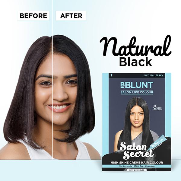 Bblunt Salon Secret High Shine Creme Hair Colour Natural Black 152 ml - Crème