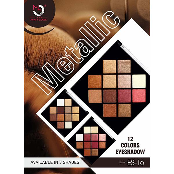 Matt Look Metallic 12 Colour Eyeshadow Palette, Multicolor - 03 20 gm - Eye Shadow Palettes