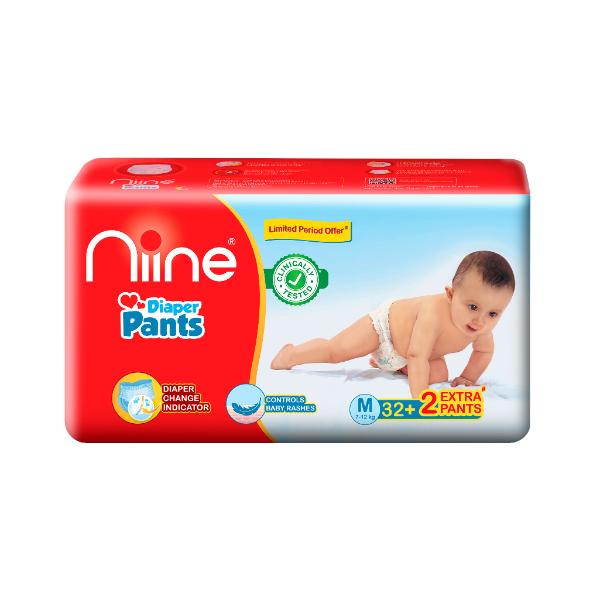 NIINE Baby Diaper M (7-12kg) 34's - Sanitary Napkins