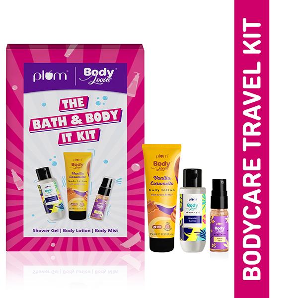 Netmeds | Plum Bodylovin The Bath and Body It Kit Trio Shower Gel Body Lotion Body Mist 40 ml