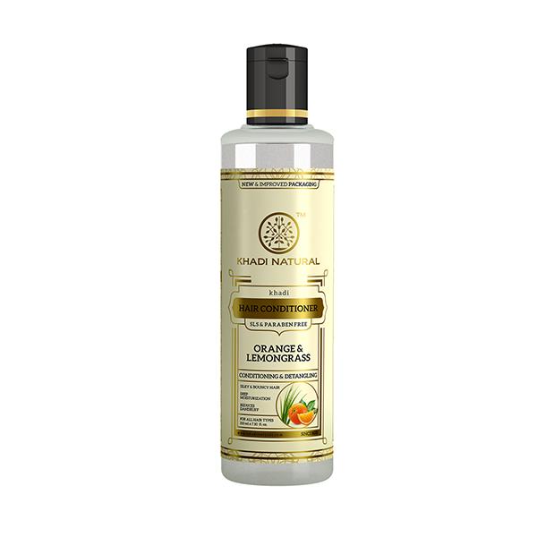 KHADI NATURAL ORANGE LEMONGRASS HAIR CONDITIONER SLS & PARABEN FREE 210 ml - Conditioners