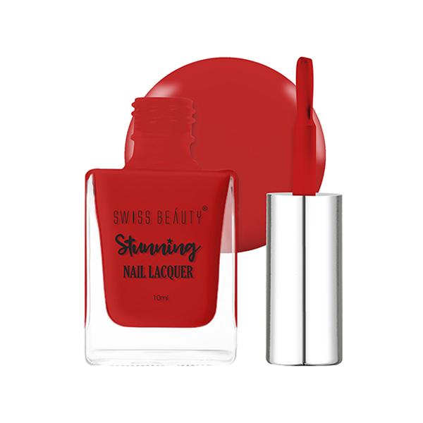 Netmeds | Swiss Beauty Stunning Nail Lacquer Shade - Crimson Red 10 gm