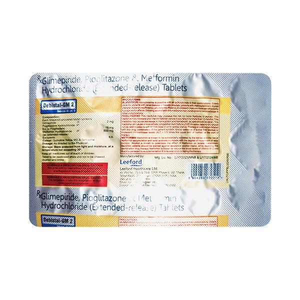 DEBISTAL GM 2 Tablet 15's - Diabetes-Ant