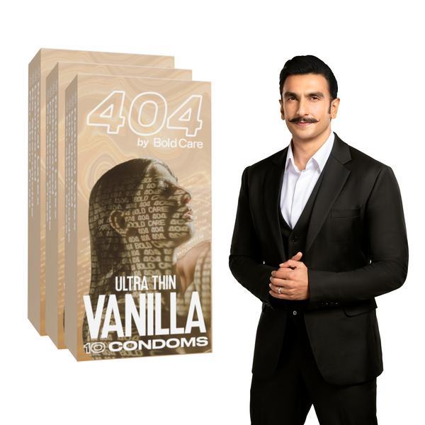 Netmeds | Bold Care 404 by Bold Care Ultra Thin - Vanilla Flavored Condoms (Pack of 3 x 10)