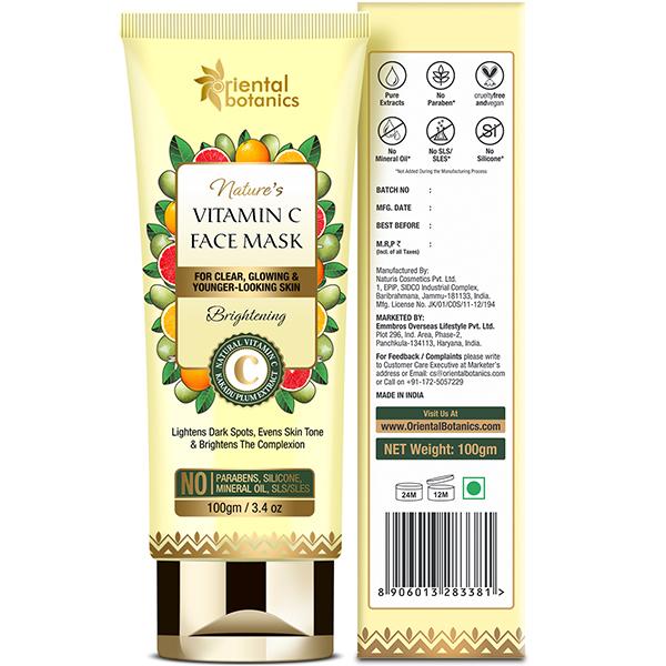 Oriental Botanics Nature's Vitamin C Brightening Face Mask 100 gm - Masks & Peels