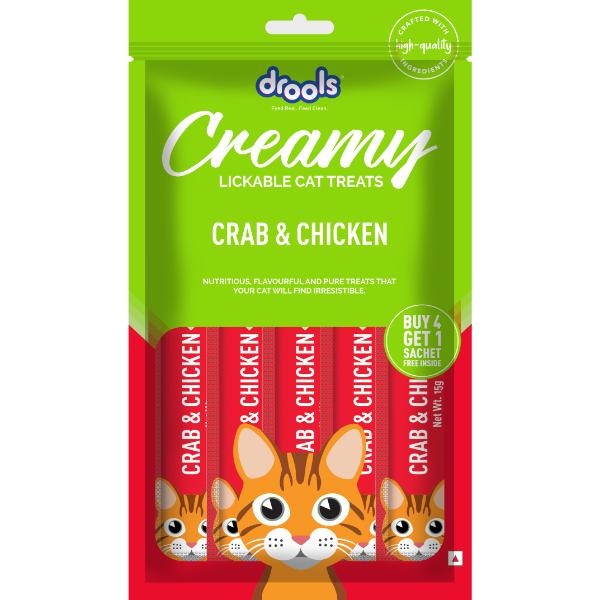 Netmeds | Drools Creamy Lickable Cat Treats - Crab & Chicken (Buy 4 Get 1) 1's