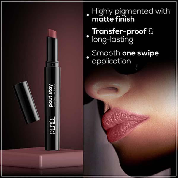 Renee Poutstay Transfer Proof Lipstick- 05 Ella 2 gm - Lipsticks