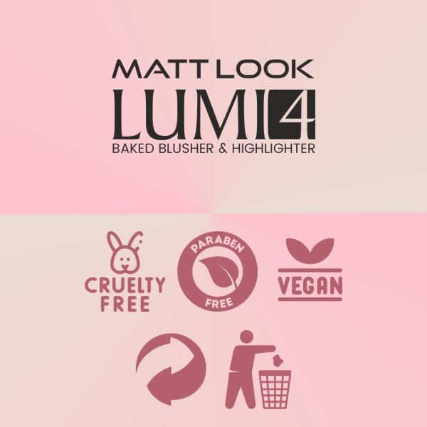 Matt Look Lumi 4 Glow Baked Blusher & Highlighter With Radiant Shine, Golden Hours-04 7.5 gm - Highlighters & Illuminators