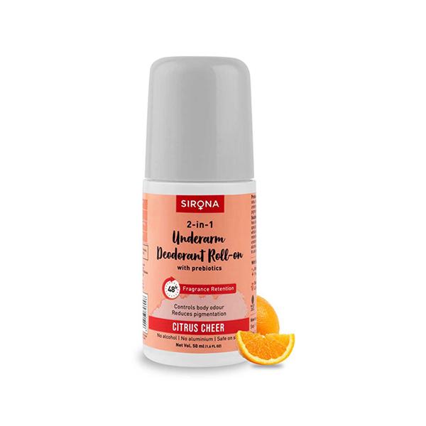 Netmeds | Sirona Underarm Roll On Deodorant for Women & Men Citrus Cheer 50 ml