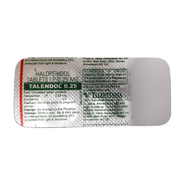 Talendol 0.25mg Tablet 10'S - Vertigo-Ant