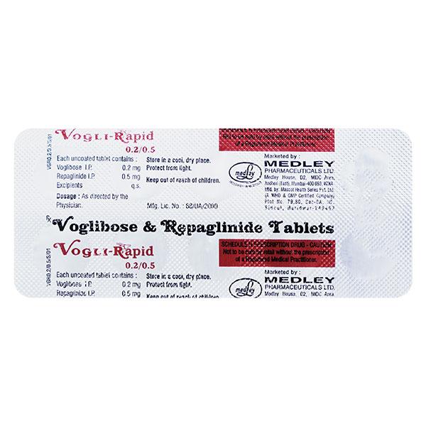 VOGLI RAPID 0.2/0.5 Tablet 10's - Diabetes-Ant