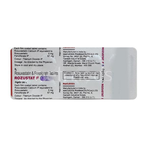 Rozustat F 5mg Tablet 10'S - High Cholesterol-Dys
