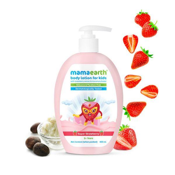 Mamaearth Super Strawberry Body Lotion & Cream for Kids with Strawberry & Shea Butter 400 ml