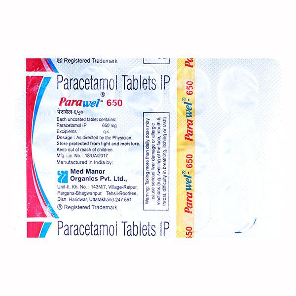 Parawel 650mg Tablet 15'S - Fever-Ana