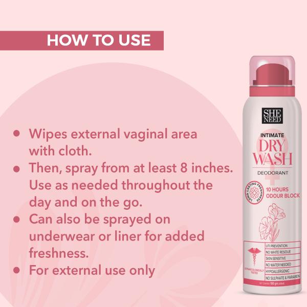 Sheneed Intimate Dry Wash Deodorant 100 ml - Intimate Care